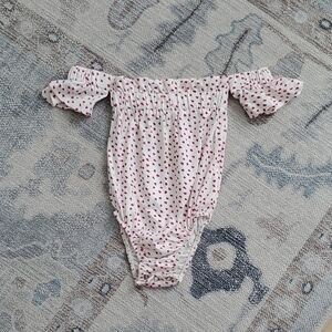 Bailey's Blossoms Baby Girls Heart Bodysuit Cold Shoulder Sz6-9m